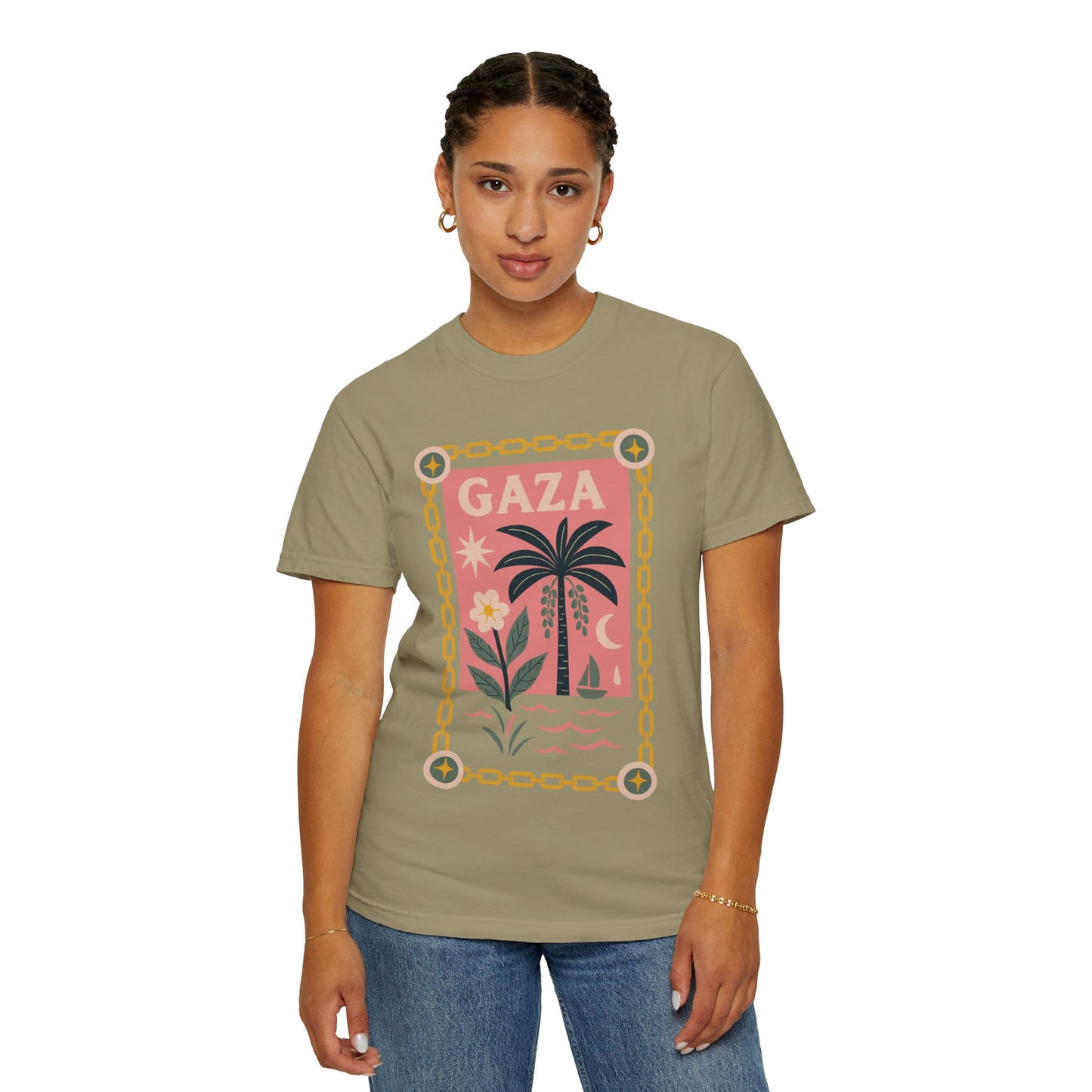 Gaza 'Break the Chains' Unisex Graphic T-Shirt | Front Print