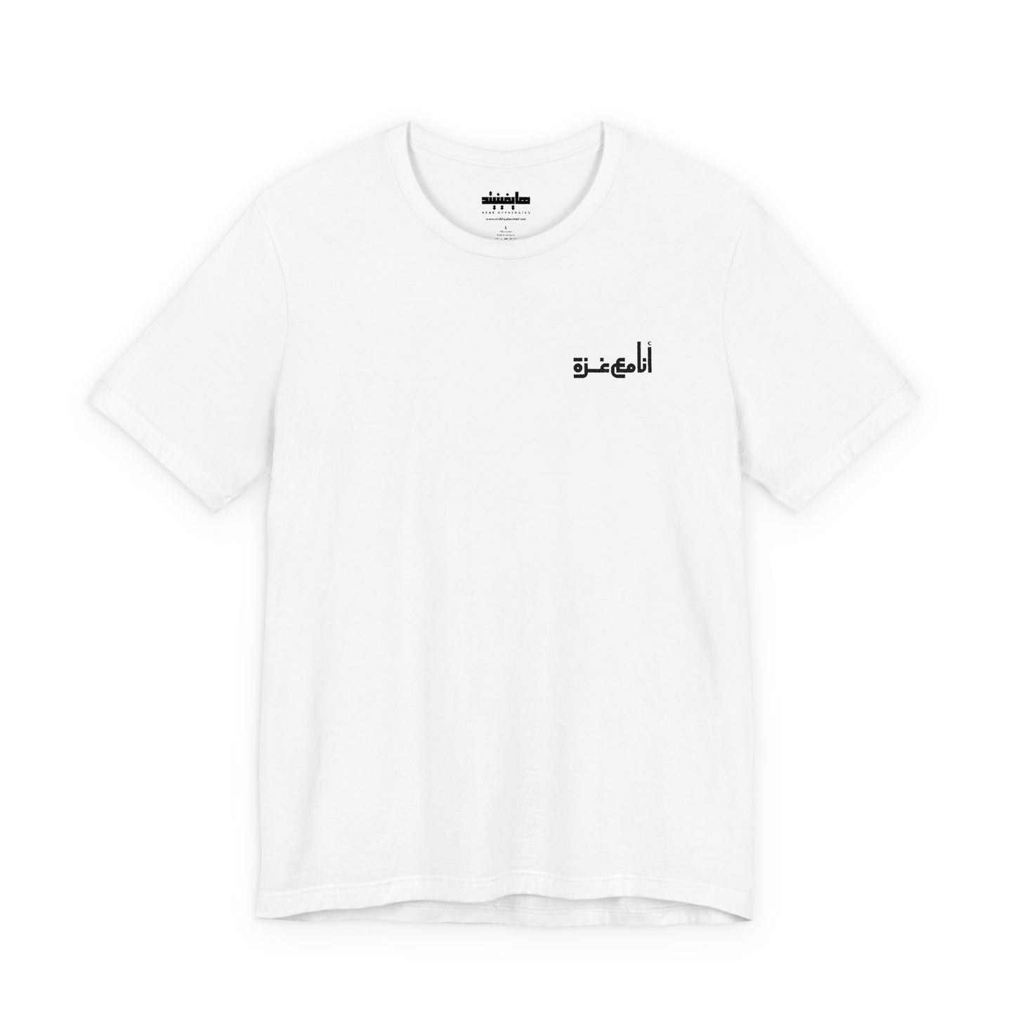 'I stand with Gaza' in Arabic | انا مع غزّة | Minimalist Embroidered Unisex Tee | Light Colors