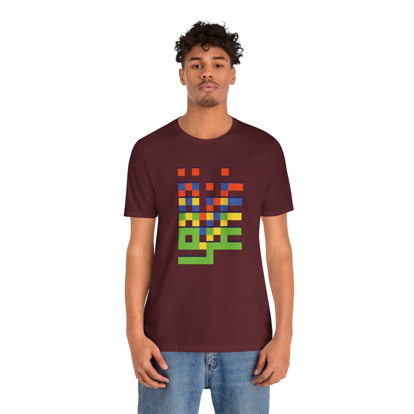 'Gaza in Color and Pixels' Arabic Text - Unisex Graphic Cotton Tee