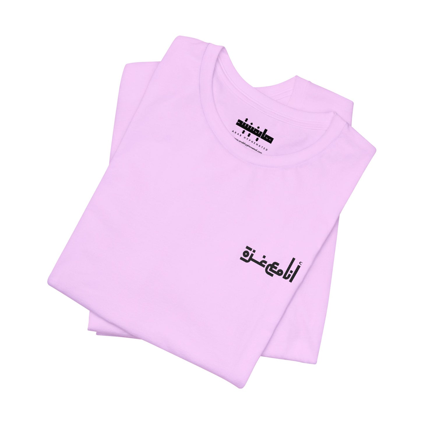 'I stand with Gaza' in Arabic | انا مع غزّة | Minimalist Embroidered Unisex Tee | Light Colors