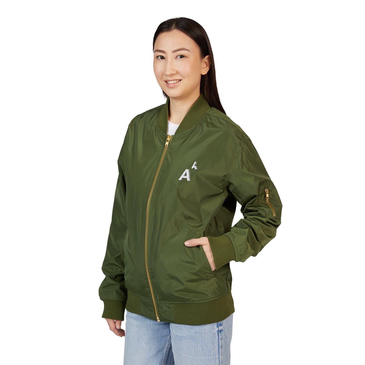 Arab Hyphenated™ Minimalist Eco-Friendly Embroidered Designer Bomber Jacket