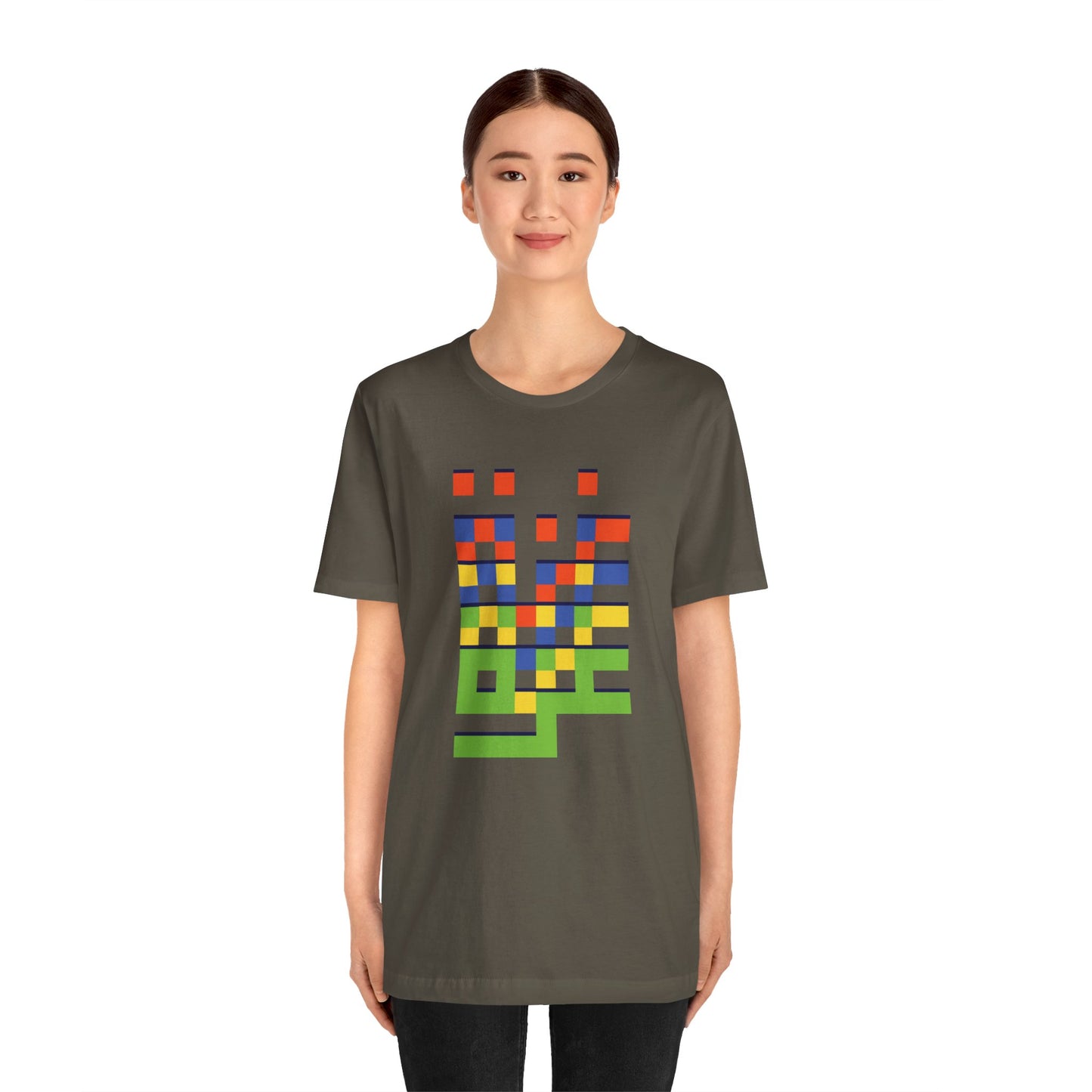 'Gaza in Color and Pixels' Arabic Text - Unisex Graphic Cotton Tee