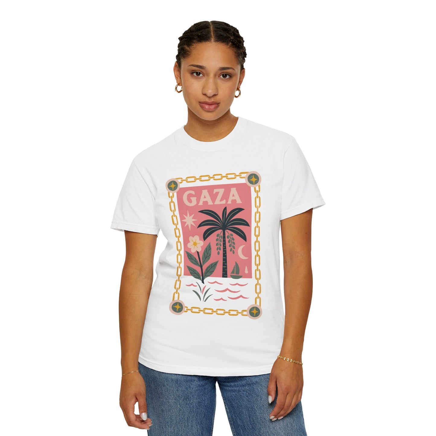 Gaza 'Break the Chains' Unisex Graphic T-Shirt | Front Print