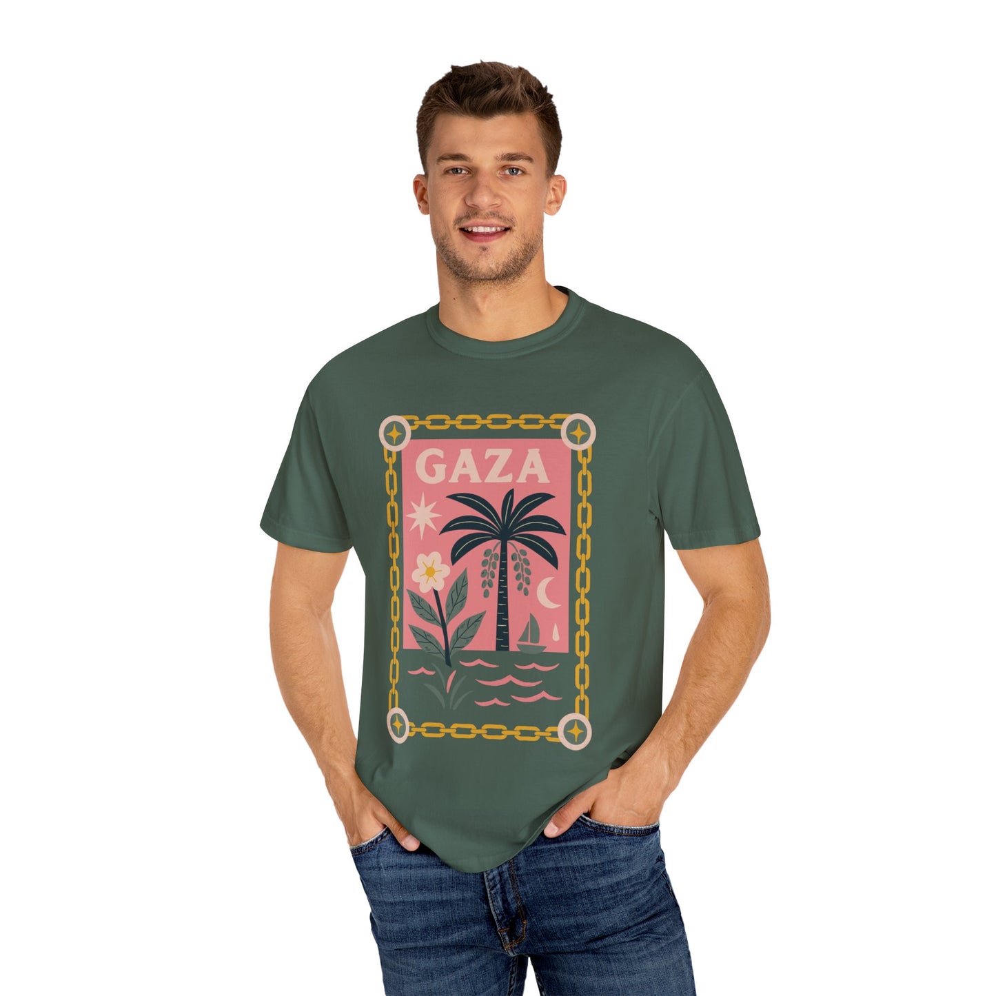 Gaza 'Break the Chains' Unisex Graphic T-Shirt | Front Print