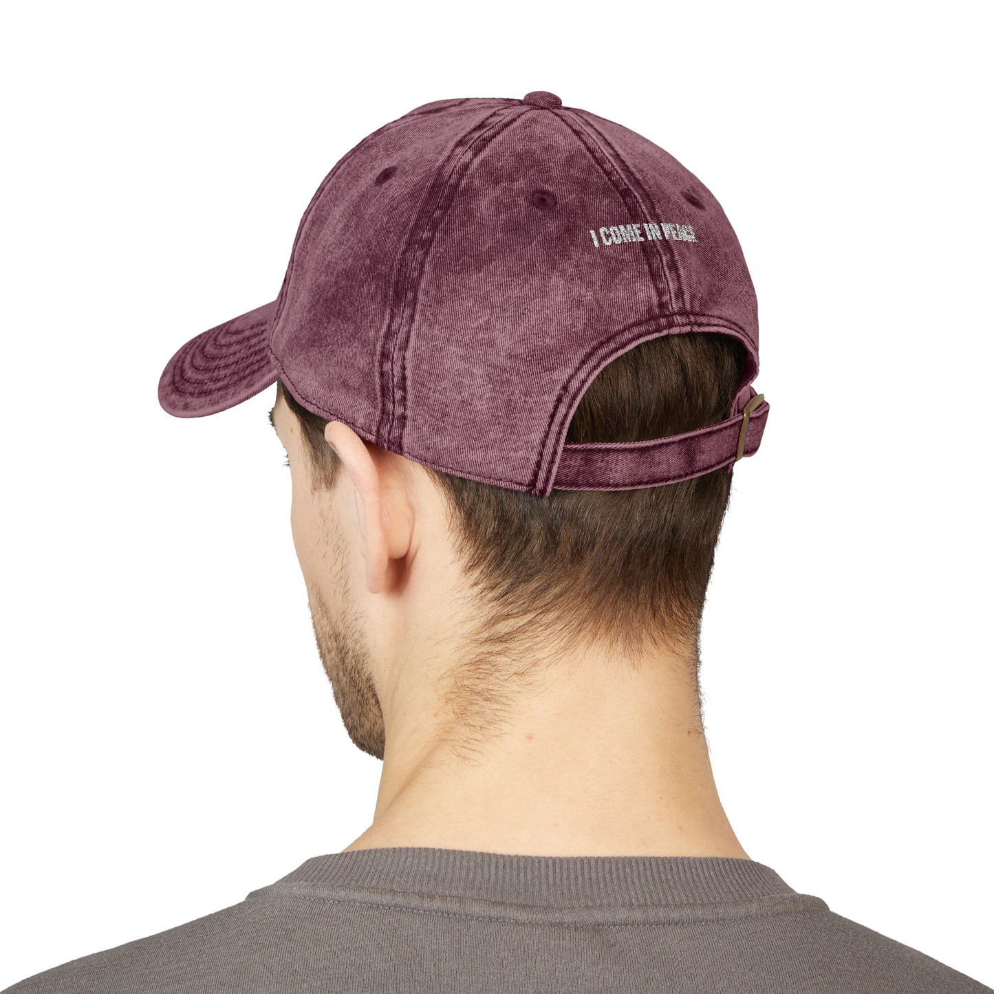 'Alien Nation. We come in peace.' Embroidered Vintage Heritage Ball Cap (2-Sided Print)