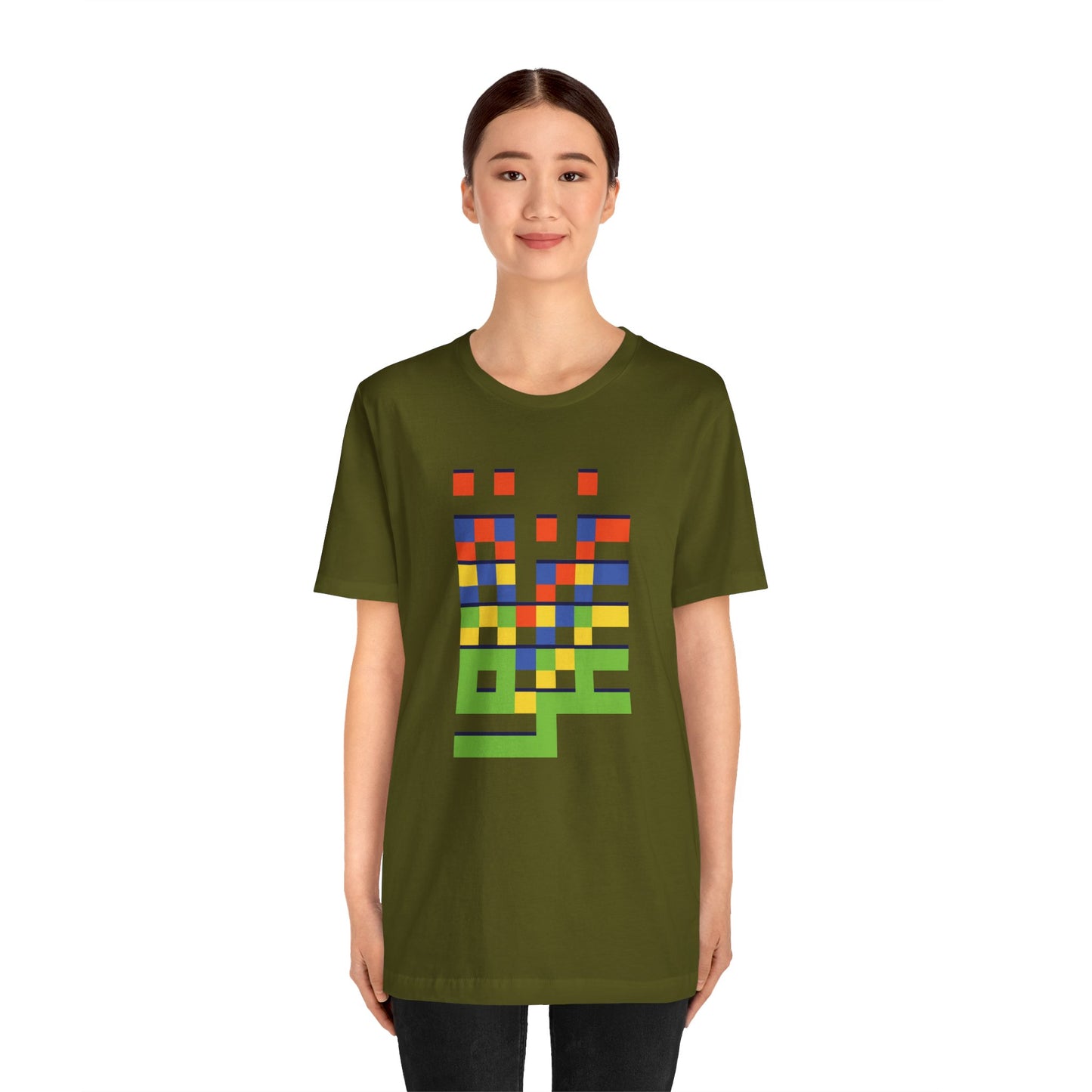 'Gaza in Color and Pixels' Arabic Text - Unisex Graphic Cotton Tee
