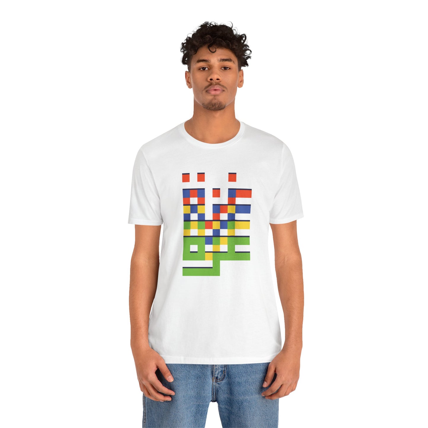'Gaza in Color and Pixels' Arabic Text - Unisex Graphic Cotton Tee