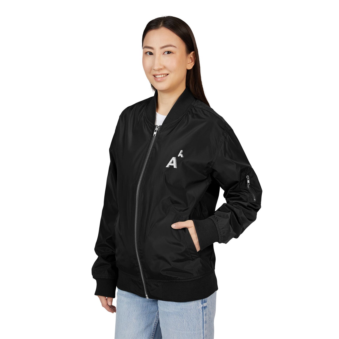 Arab Hyphenated™ Minimalist Eco-Friendly Embroidered Designer Bomber Jacket