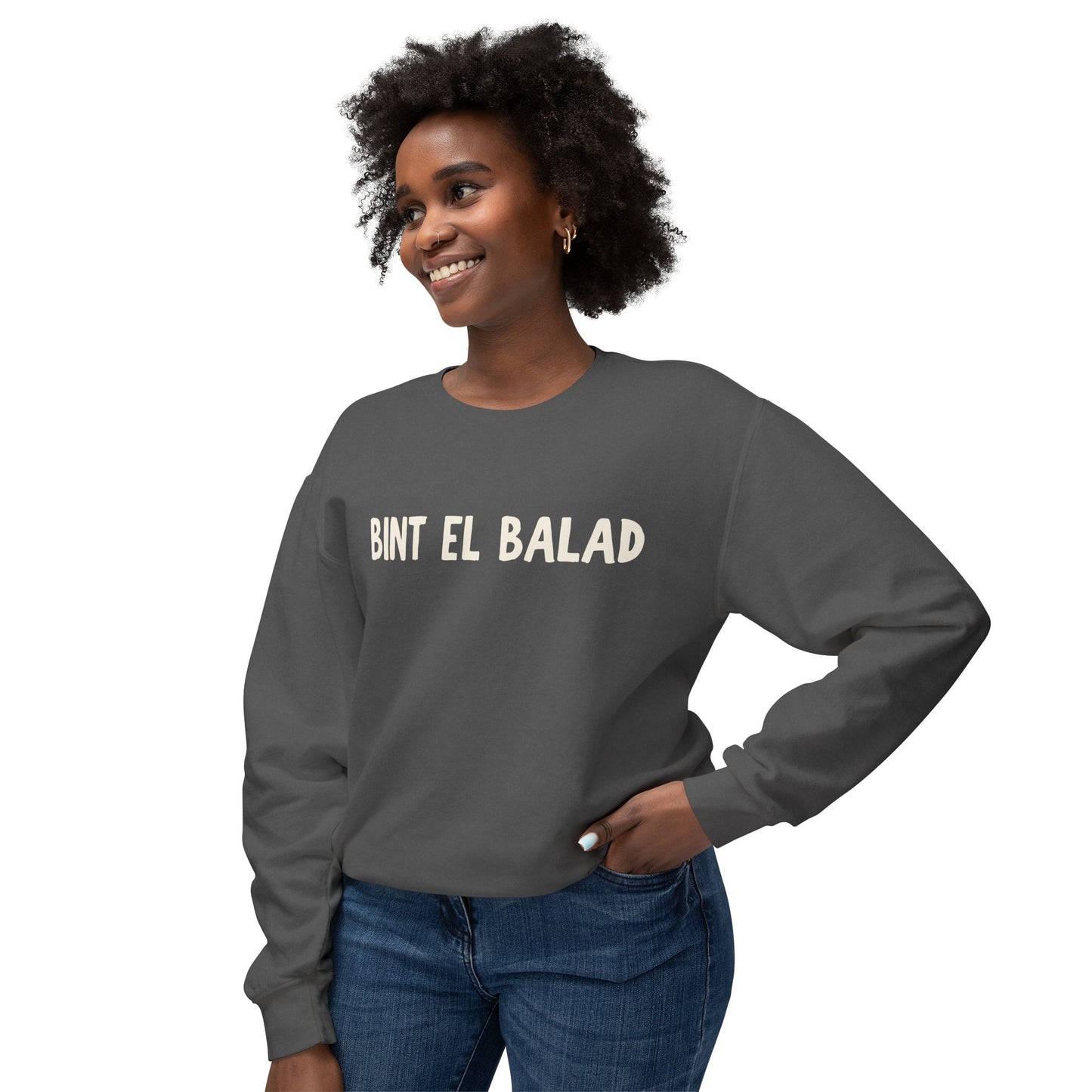 'Bint El Balad' | 'Daughter of the Land' | Cotton Lightweight Sweatshirt | Arab Hyphenated