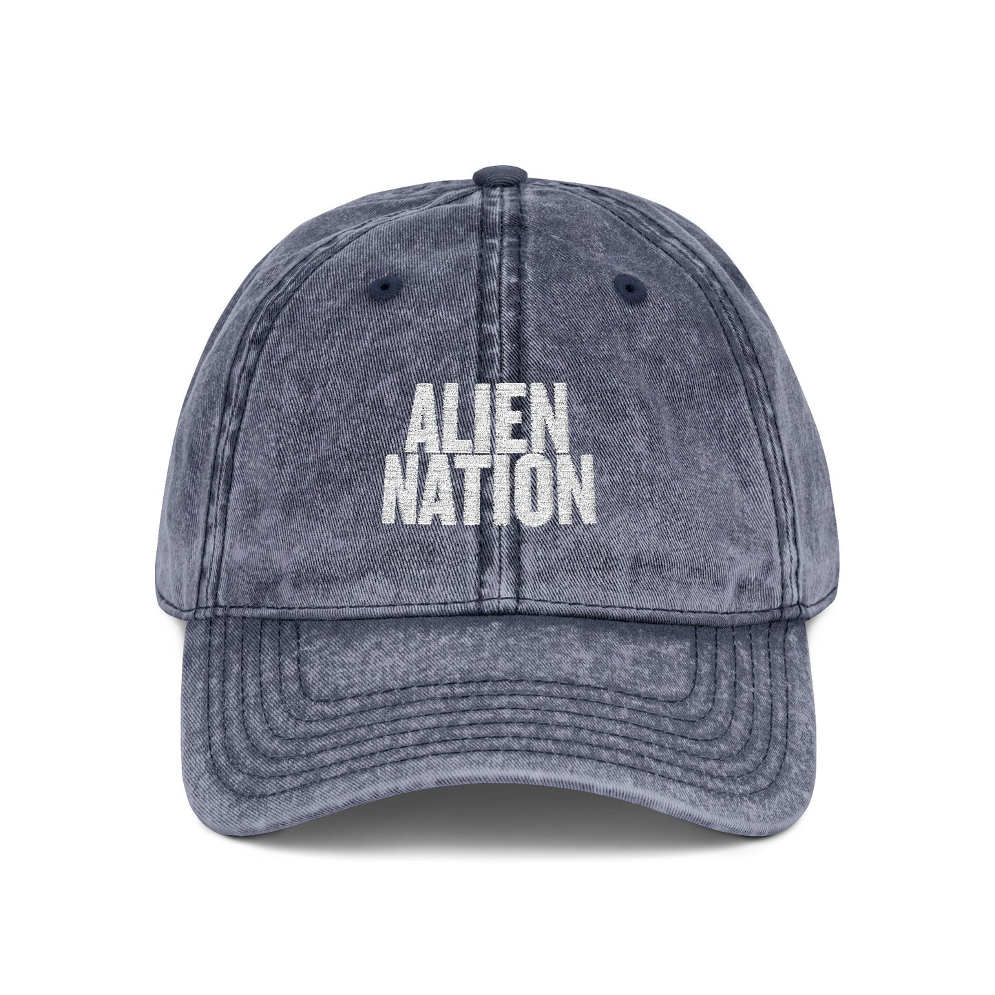 'Alien Nation. We come in peace.' Embroidered Vintage Heritage Ball Cap (2-Sided Print)