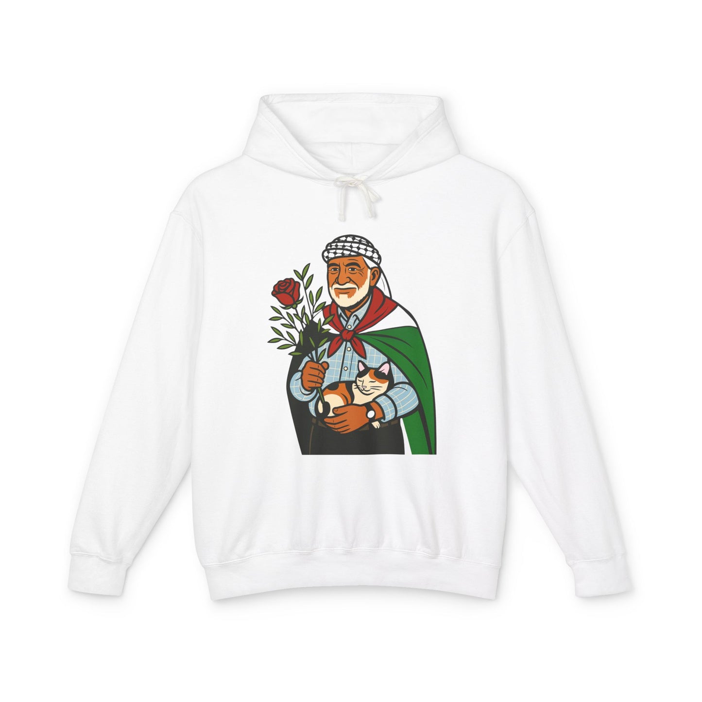 "Palestinian Jadu" (Grandpa) Ancestor Heritage Hooded Sweatshirt (Lightweight, Unisex)