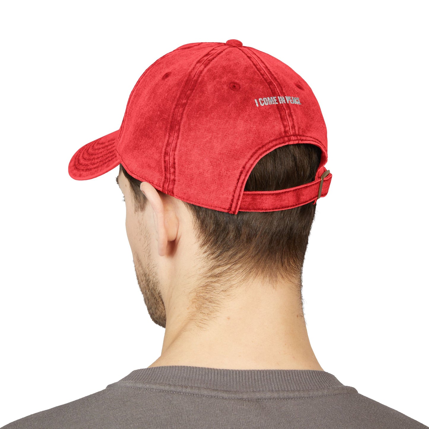 'Alien Nation. We come in peace.' Embroidered Vintage Heritage Ball Cap (2-Sided Print)