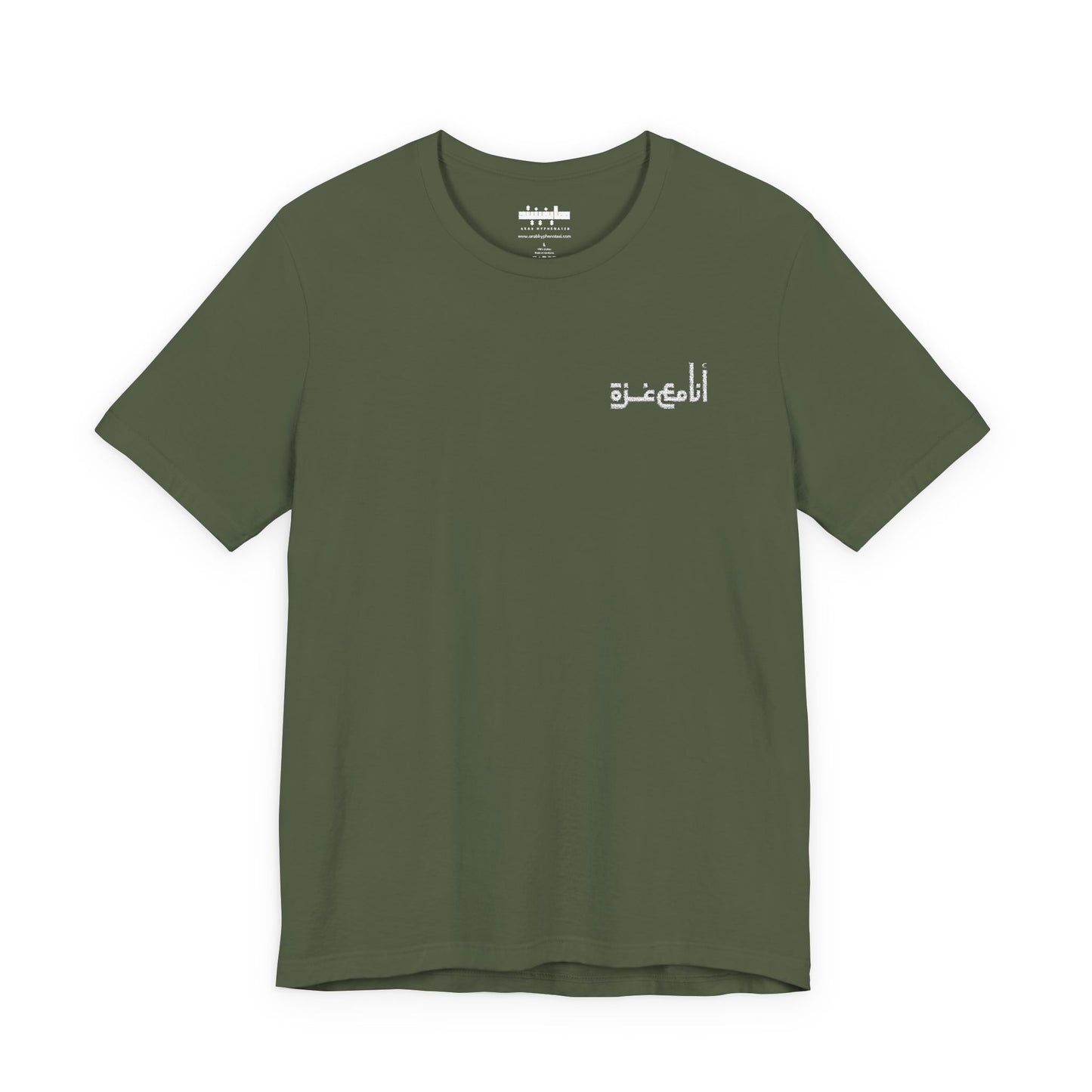 'I stand with Gaza' in Arabic | انا مع غزّة | Minimalist Embroidered Unisex Tee | Dark Colors