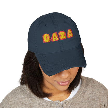 'For Gaza' Distressed Embroidered Heritage Ball Cap | Limited Edition