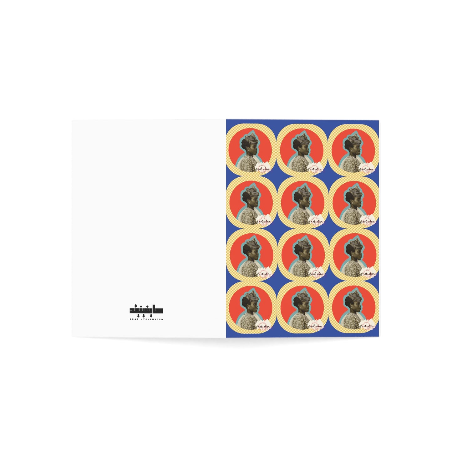 'Not Alien' Patterned Heritage Greeting Card with Envelope | Guadaloupean Immigrant, Ellis Island, 1911