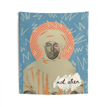 'Not Alien' Wall Tapestry (Algerian Immigrant, Ellis Island, ca. 1906-1914) | Alien Nation™