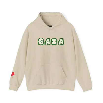 'We are Gaza' Heavy Blend Hooded Sweatshirt | Print | Sand, Grey, White