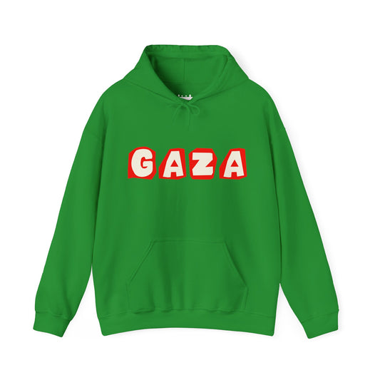'We are Gaza' Heritage Hooded Sweatshirt (Chest & Sleeve Original Designs, Print) | Dark Colors