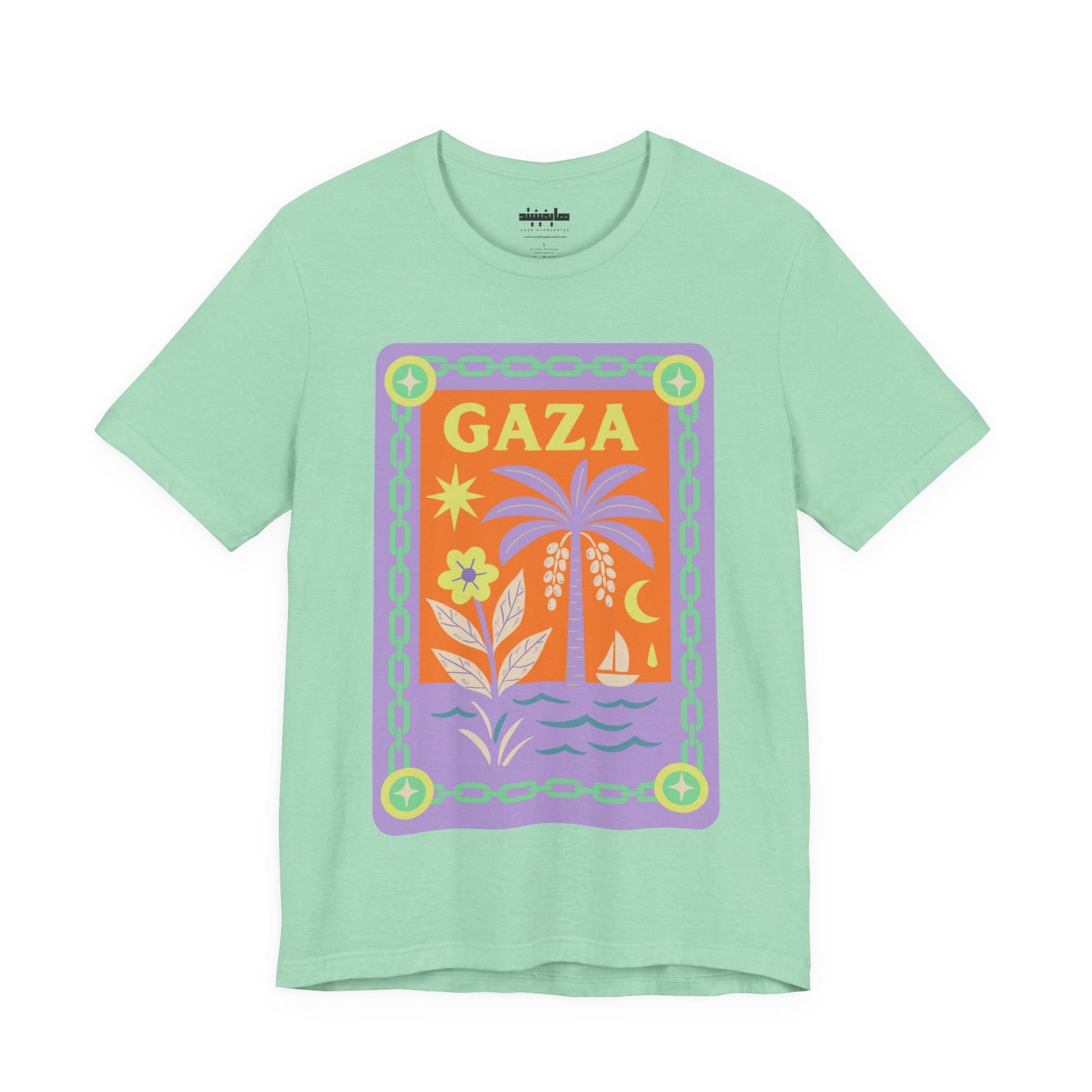 Gaza 'Break the Chains' Graphic Tee (Unisex) | Front Pastels Print