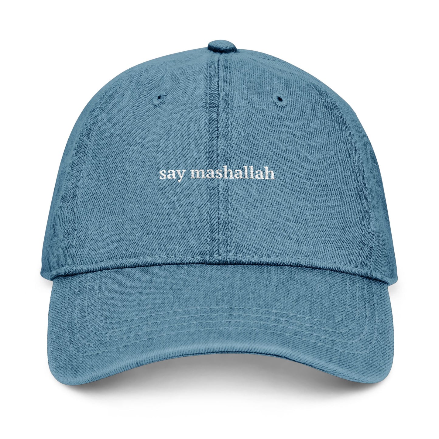 🧿 Say Mashallah and Hamsa Hand Embroidered Heritage Denim Hat