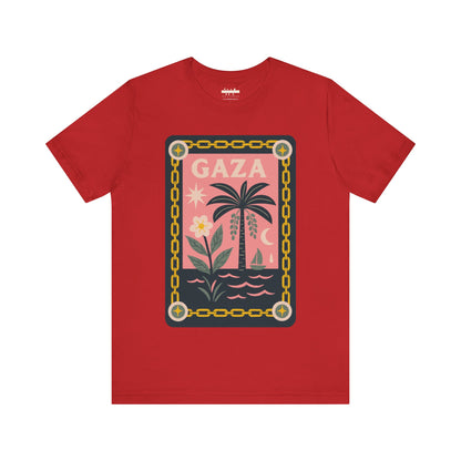 Gaza 'Break the Chains' Unisex Graphic Tee | Front Navy Blue Print