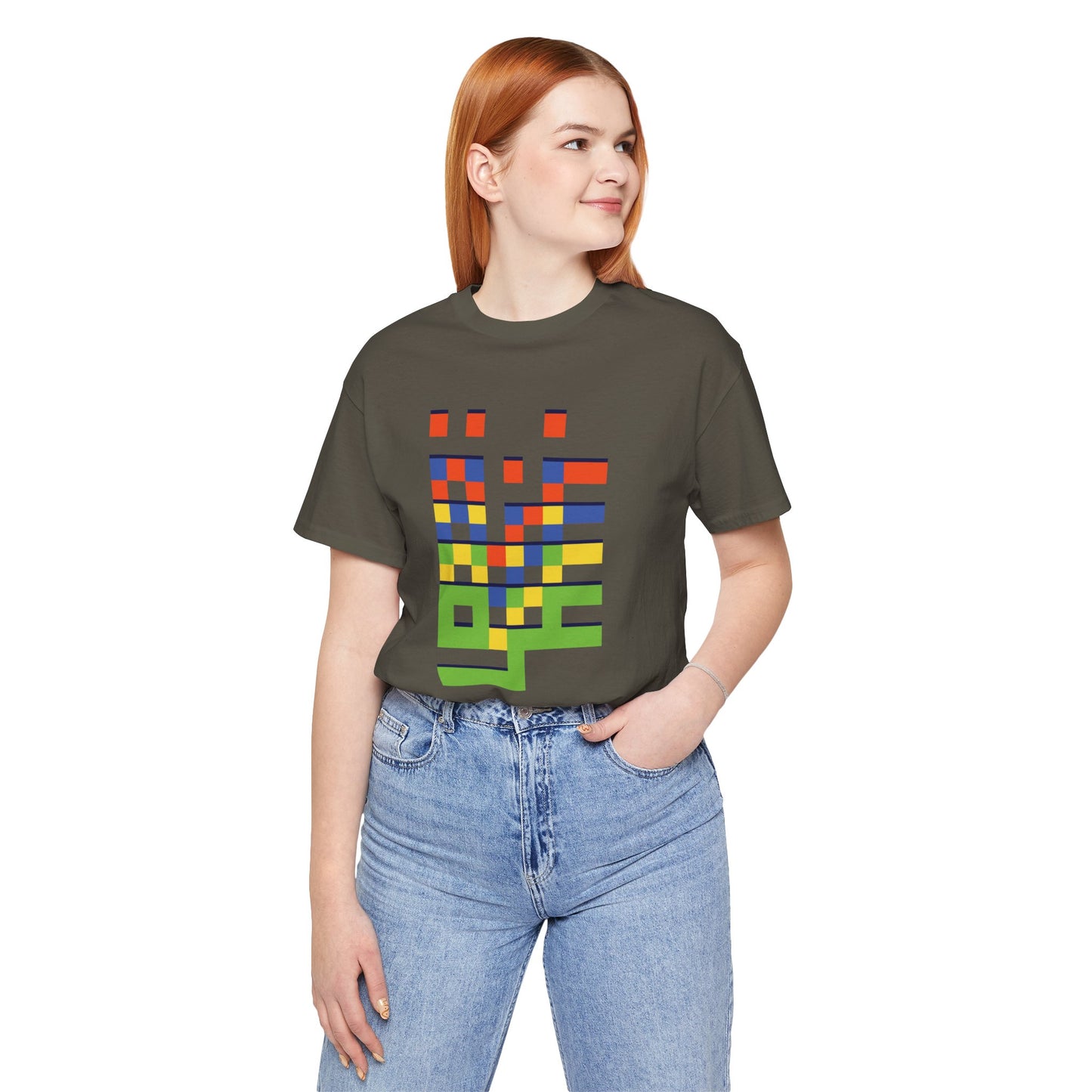 'Gaza in Color and Pixels' Arabic Text - Unisex Graphic Cotton Tee