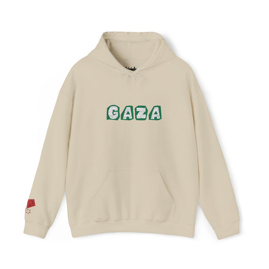 'We are Gaza' Embroidered Unisex Heavy Blend Hooded Sweatshirt - Sand, Grey, Pink