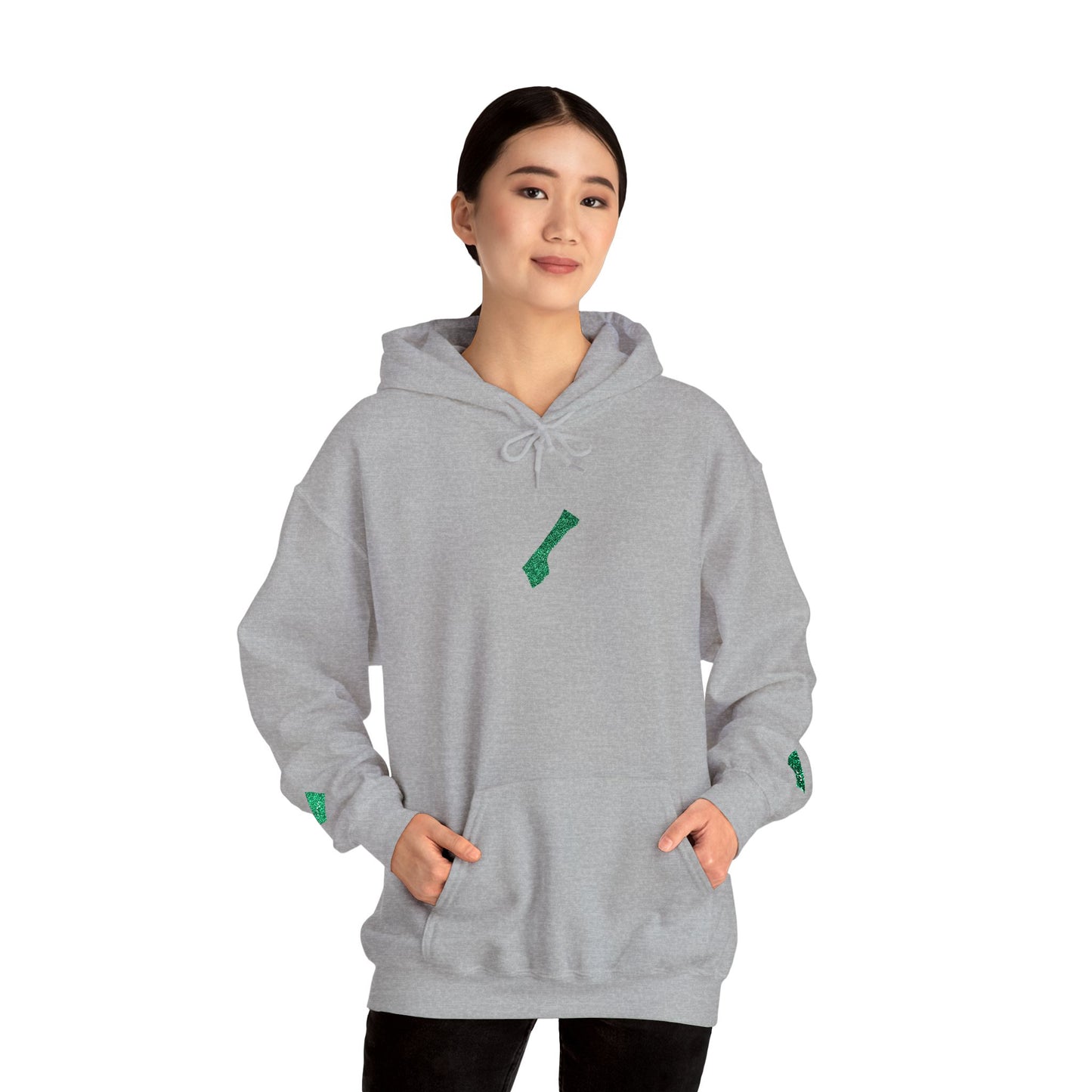 'Gaza, You Are Not Alone." Solidarity Hoodie (Unisex) | Green Embroidery, Light Colors