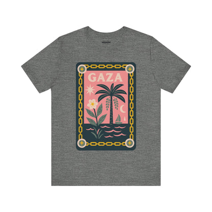 Gaza 'Break the Chains' Unisex Graphic Tee | Front Navy Blue Print
