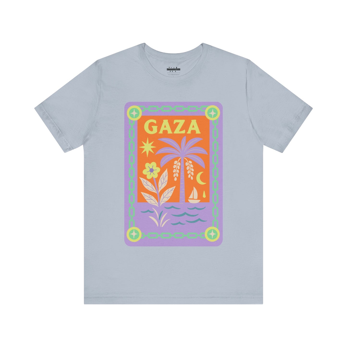 Gaza 'Break the Chains' Graphic Tee (Unisex) | Front Pastels Print