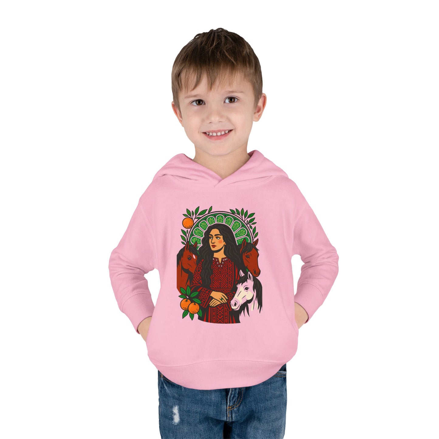 'Palestinian  Equestrian Woman' Ancestor Heritage Hooded Sweatshirt (Toddler, Unisex) | 2-6T