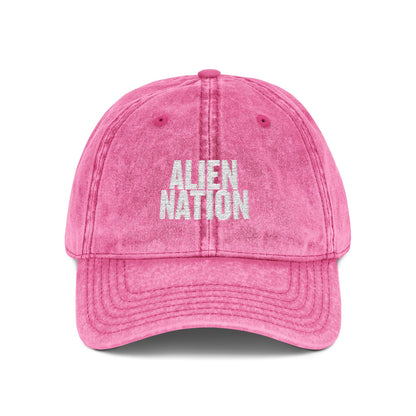'Alien Nation. We come in peace.' Embroidered  Vintage Heritage Ball Cap (2-Sided Print)