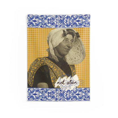 'Not Alien' Wall Tapestry (Dutch Immigrant, Ellis Island, ca. 1906-1914) Yellow | Alien Nation™