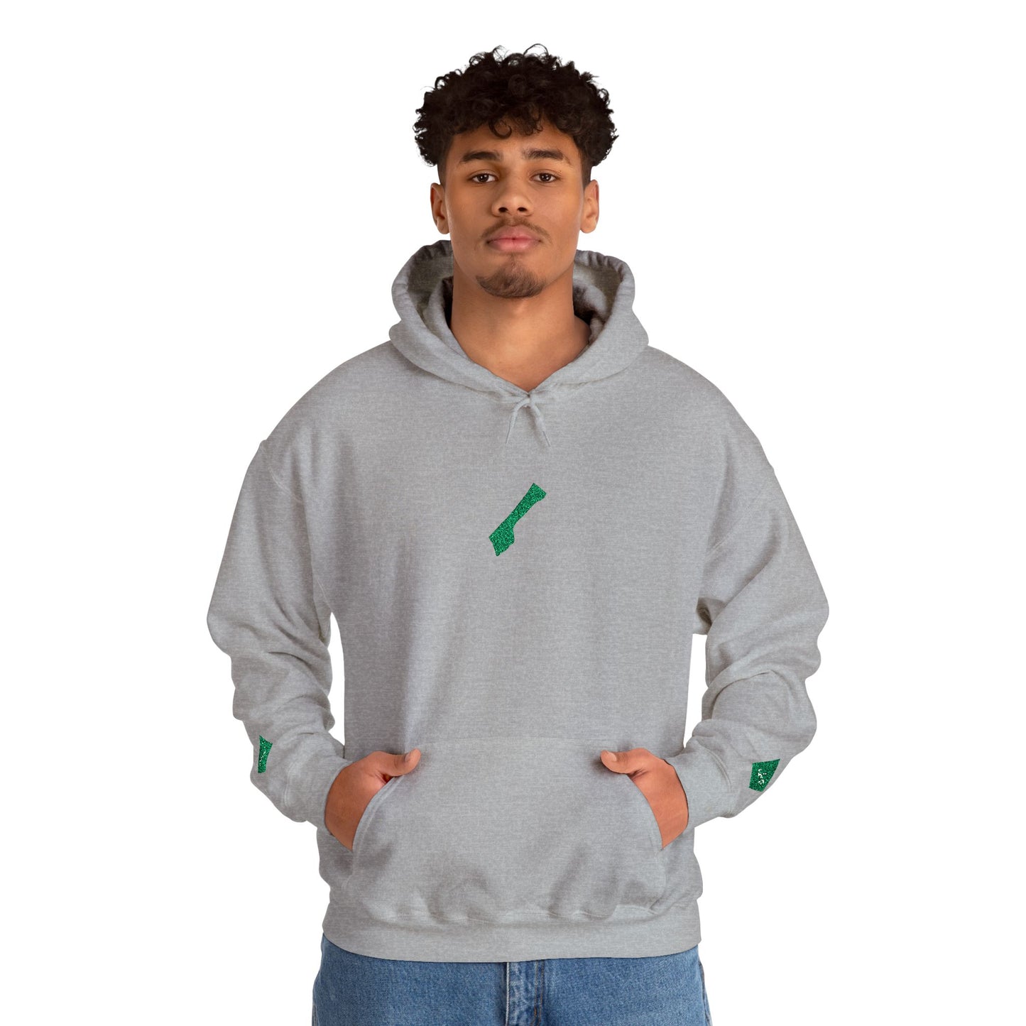 'Gaza, You Are Not Alone." Solidarity Hoodie (Unisex) | Green Embroidery, Light Colors
