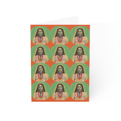 'Not Alien' Patterned Heritage Greeting Card with Envelope | Syrian Immigrant, Ellis Island, 1926