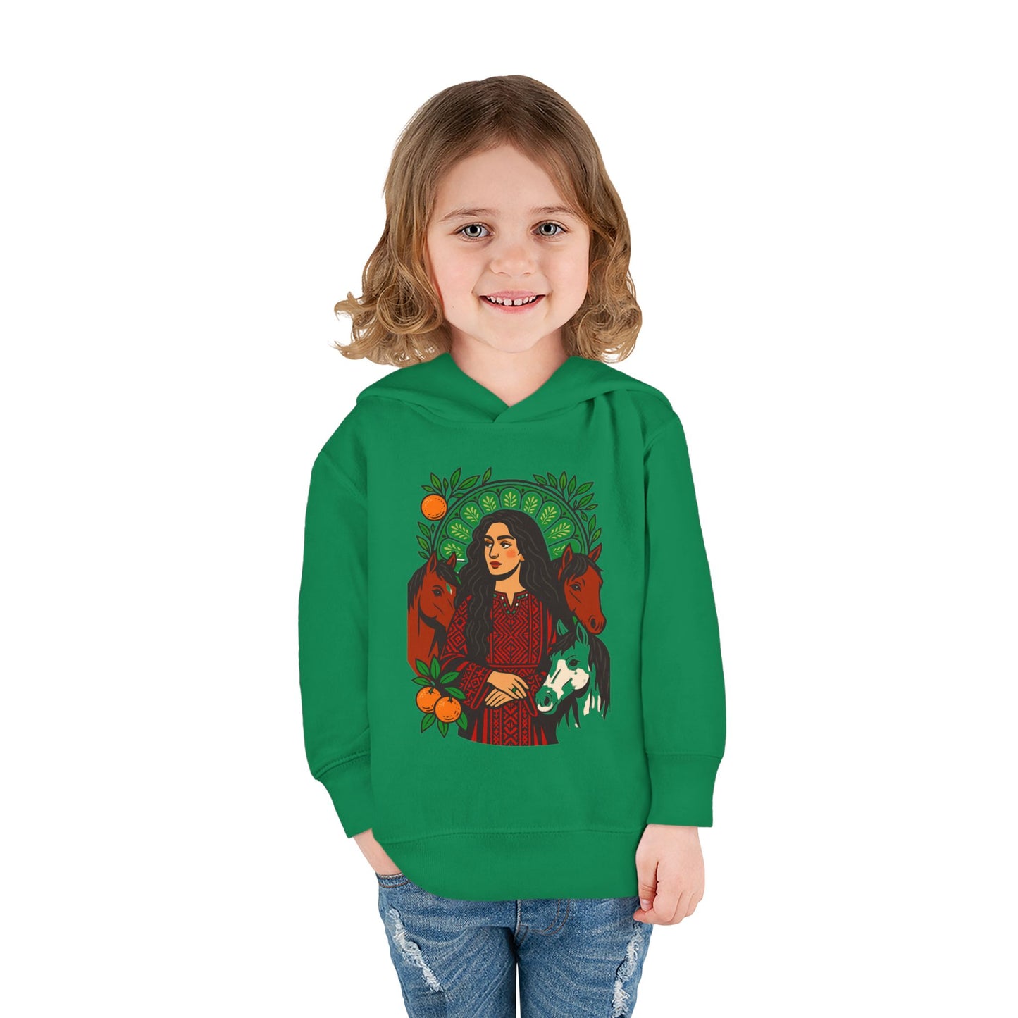 'Palestinian  Equestrian Woman' Ancestor Heritage Hooded Sweatshirt (Toddler, Unisex) | 2-6T