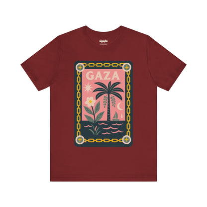Gaza 'Break the Chains' Unisex Graphic Tee | Front Navy Blue Print