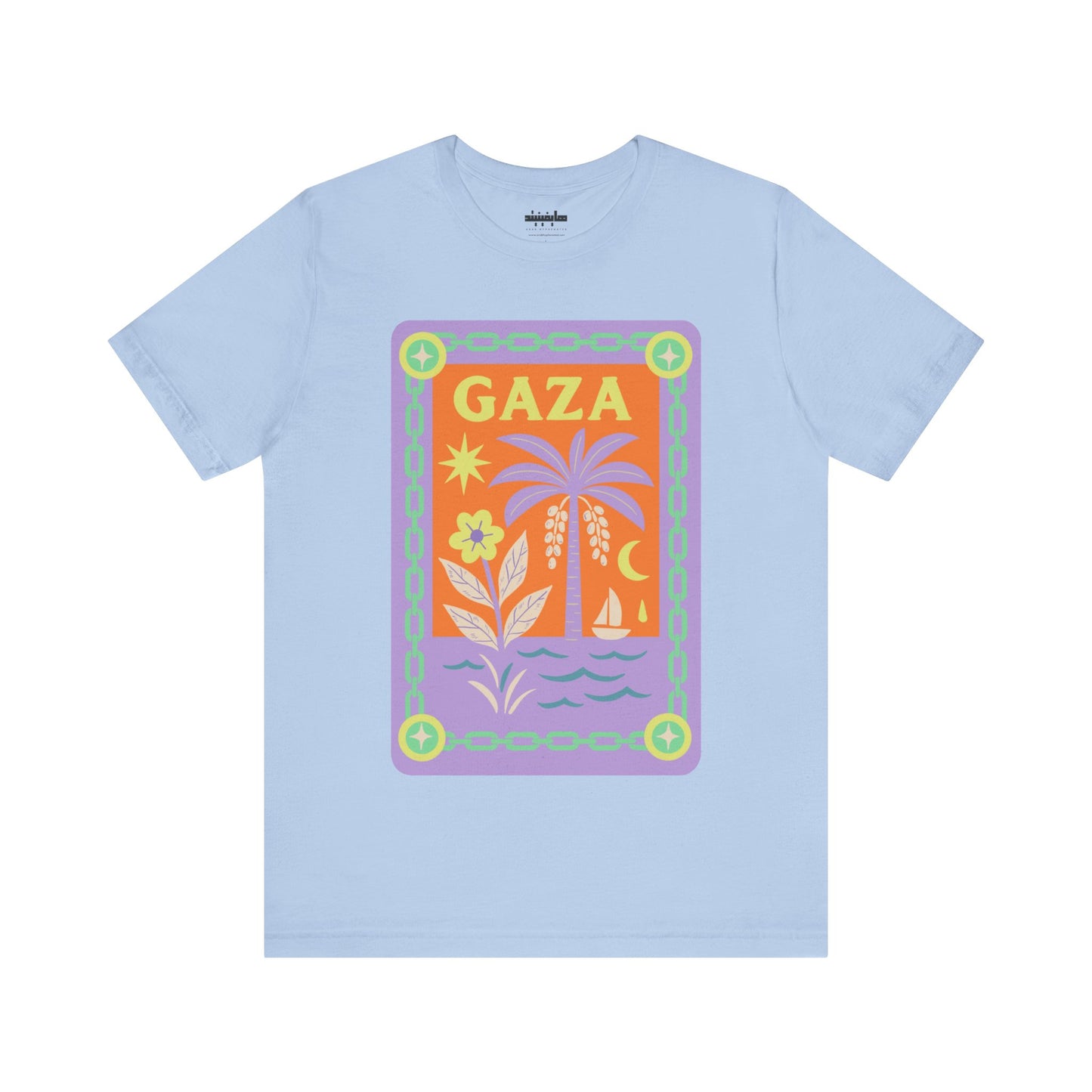 Gaza 'Break the Chains' Graphic Tee (Unisex) | Front Pastels Print