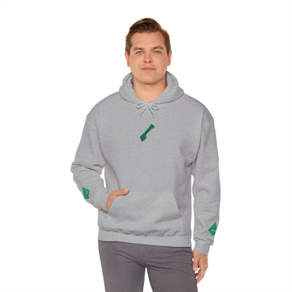 'Gaza, You Are Not Alone." Solidarity Hoodie (Unisex) | Green Embroidery, Light Colors
