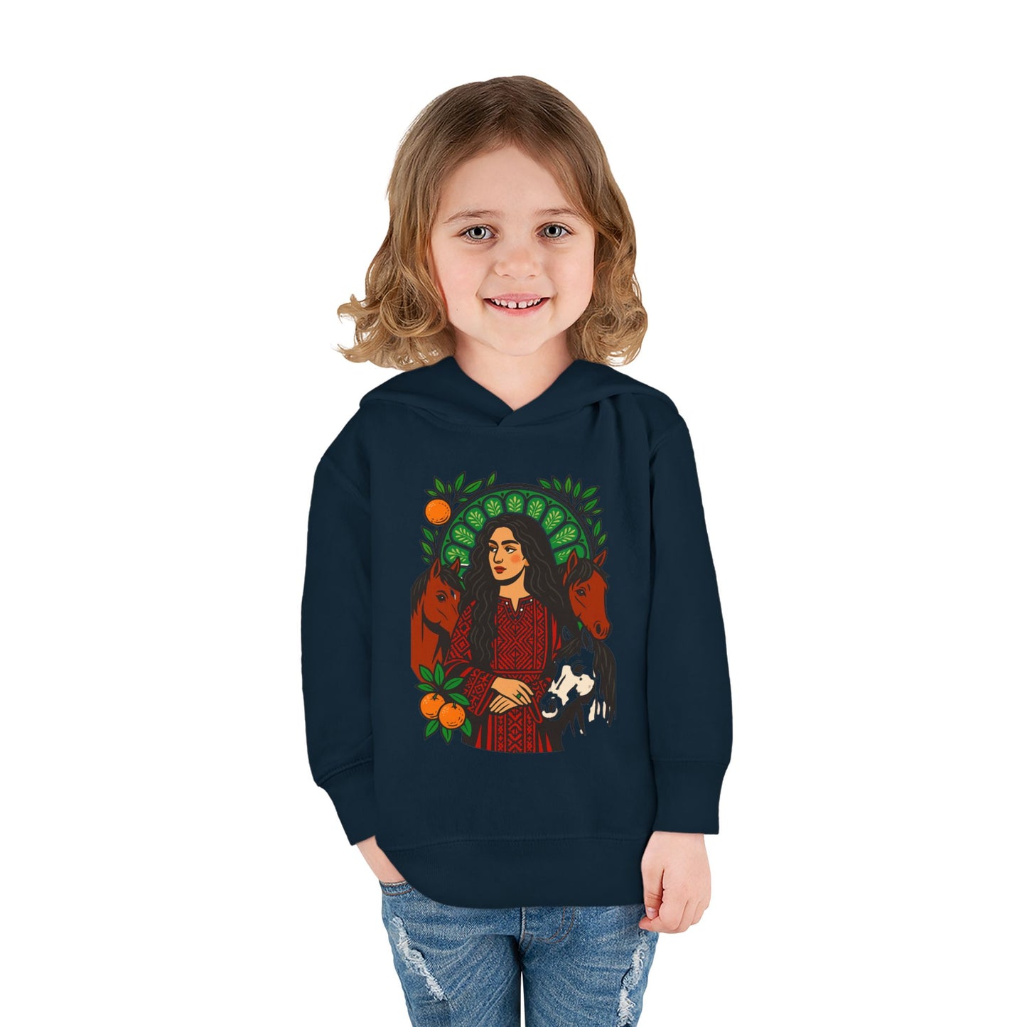 'Palestinian  Equestrian Woman' Ancestor Heritage Hooded Sweatshirt (Toddler, Unisex) | 2-6T