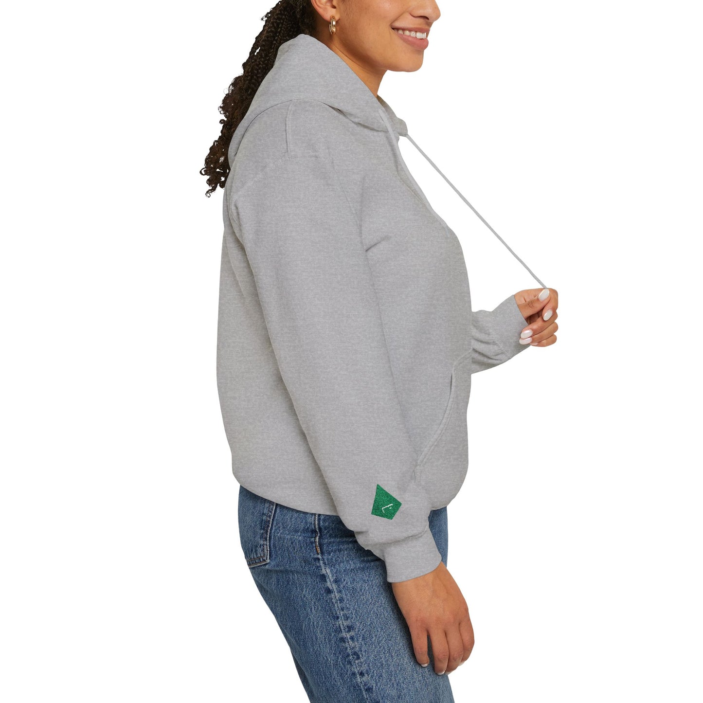 'Gaza, You Are Not Alone." Solidarity Hoodie (Unisex) | Green Embroidery, Light Colors