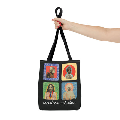 'Ancestors, not Aliens' Tote Bag (4 designs, 4 immigrants) | Alien Nation™