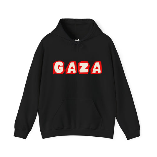 'We are Gaza' Heritage Hooded Sweatshirt (Chest & Sleeve Original Designs, Print) | Dark Colors