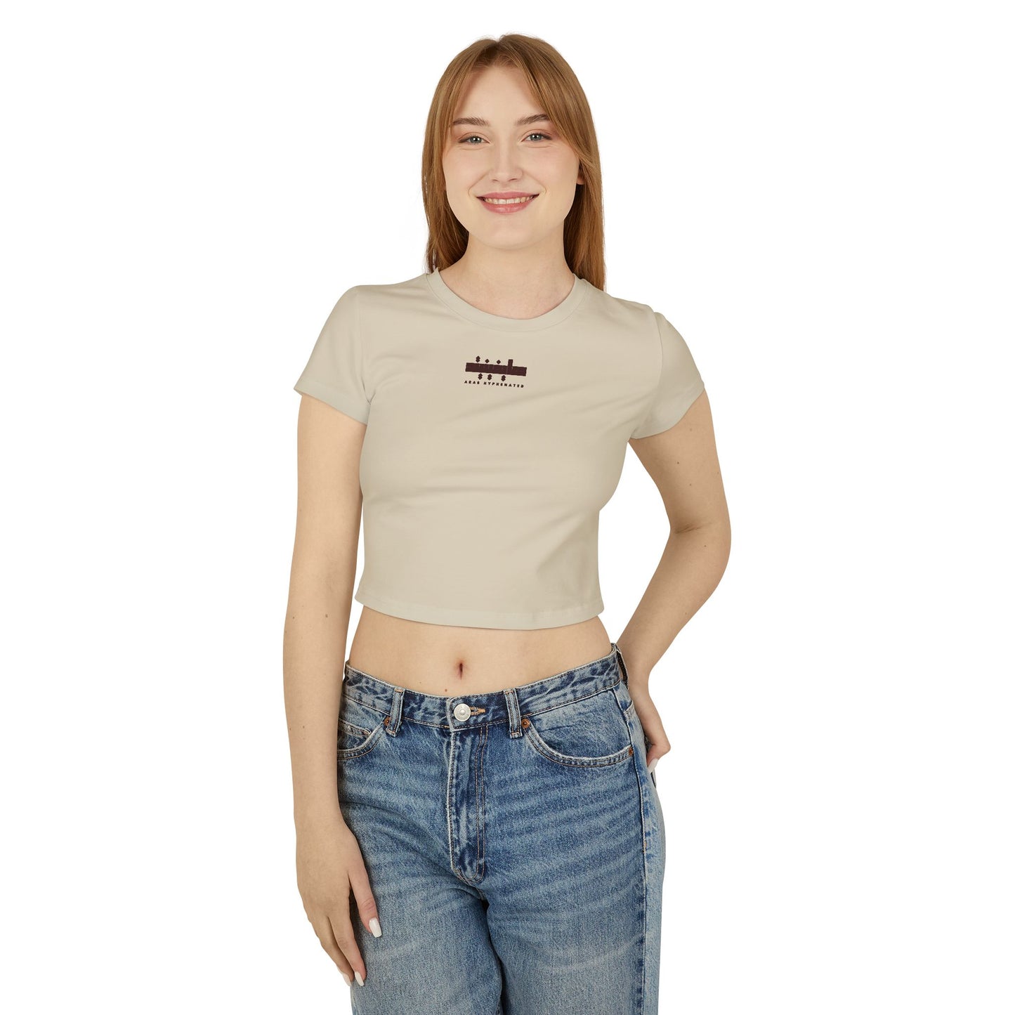 Arab Hyphenated™ – 100% Organic Cotton Baby Tee Empowerment Crop Top for Women | Summer Graphic T-Shirt
