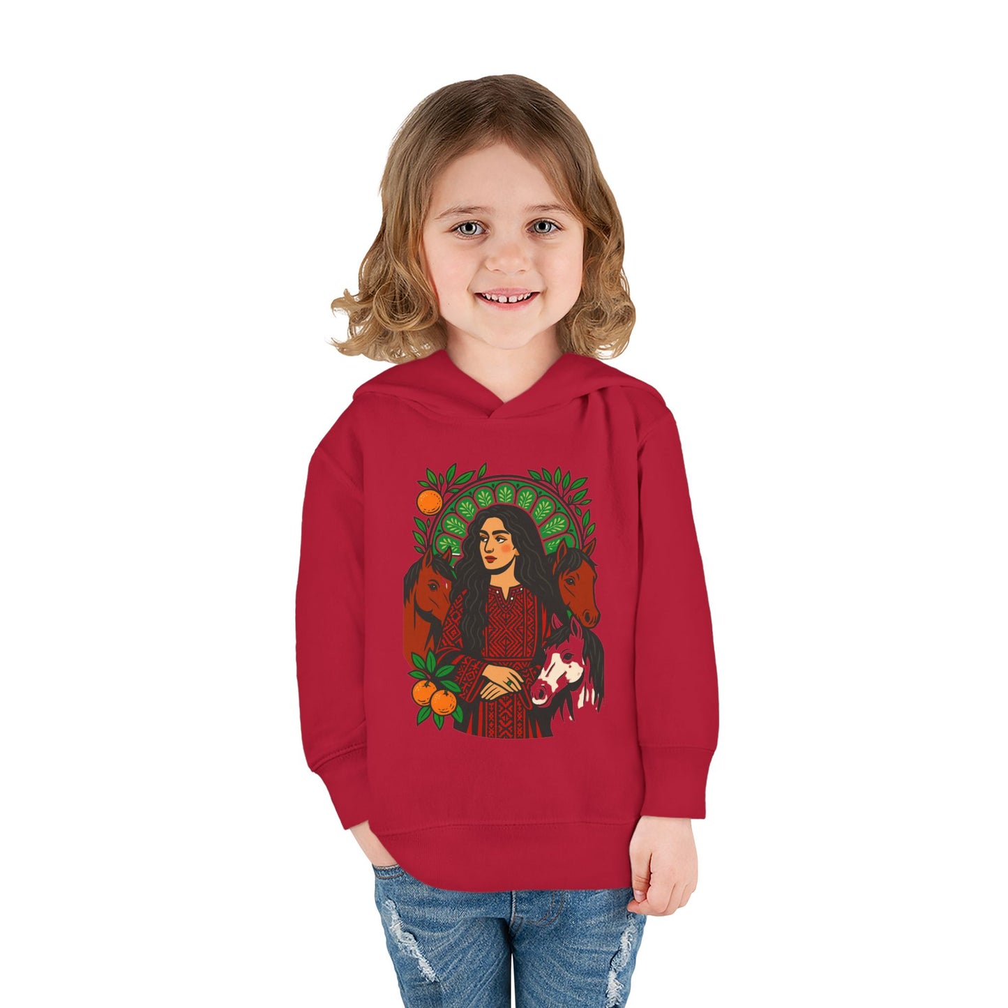 'Palestinian  Equestrian Woman' Ancestor Heritage Hooded Sweatshirt (Toddler, Unisex) | 2-6T