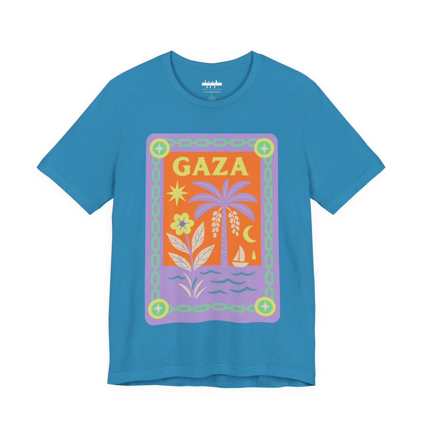 Gaza 'Break the Chains' Graphic Tee (Unisex) | Front Pastels Print