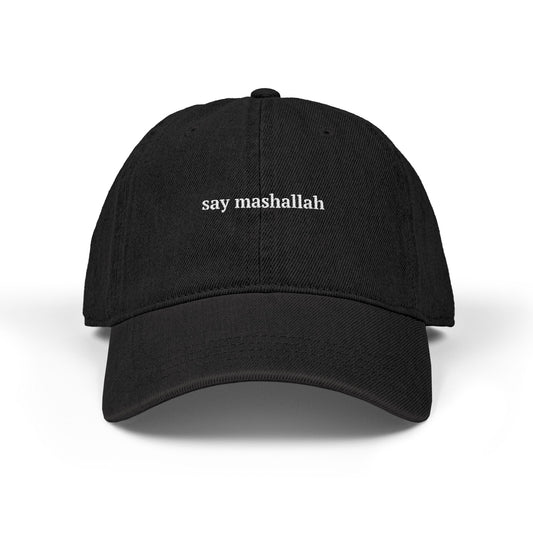 🧿 Say Mashallah and Hamsa Hand Embroidered Heritage Denim Hat