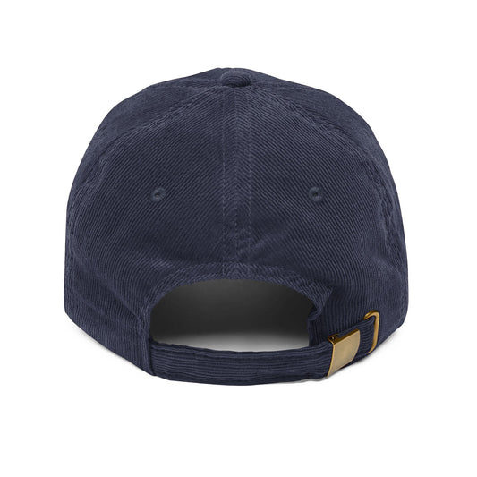Arab Hyphenated Embroidered Initials Vintage Minimalist Corduroy Cap