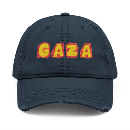'For Gaza' Distressed Embroidered Heritage Ball Cap | Limited Edition