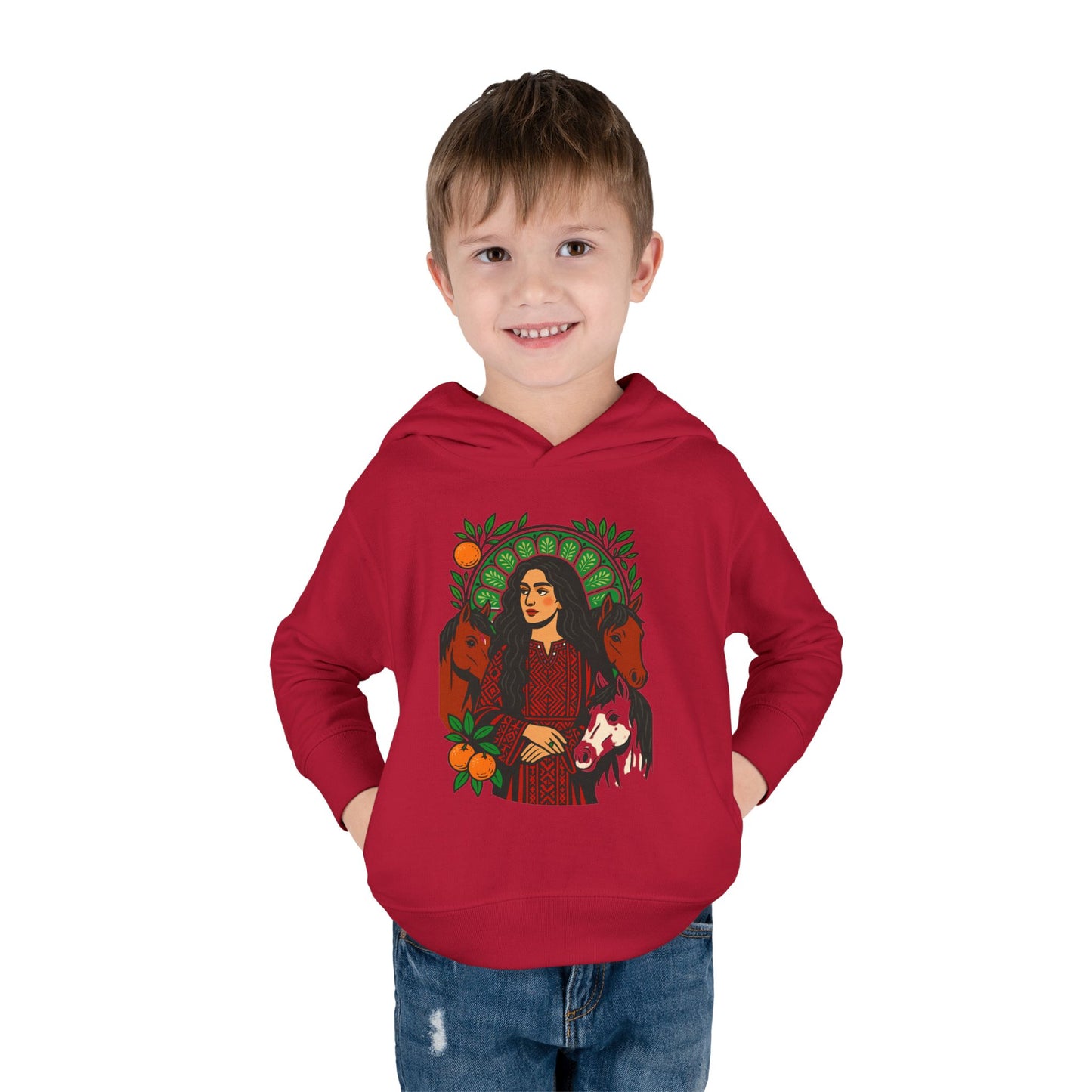 'Palestinian  Equestrian Woman' Ancestor Heritage Hooded Sweatshirt (Toddler, Unisex) | 2-6T